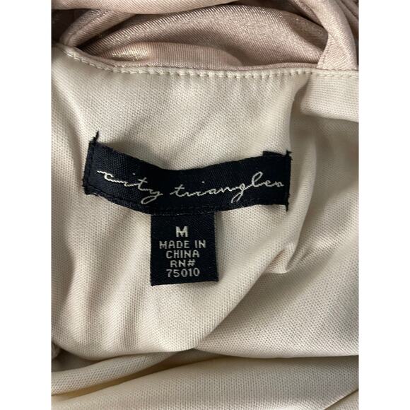 City Triangles gold shimmer bodycon strappy low cut back women's size medium - Picture 5 of 6